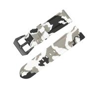 Genérico Correa de silicona for reloj 20 mm, 22, 24 y 26, correa caucho deportiva, repuesto for hombre mujer(Camwhite black,26mm)