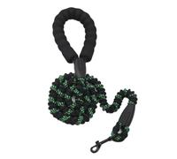 Genérico Correa for Perros Grandes y medianos, Ultraligera, de Nailon Hueco, antitirones con absorción Impactos(Black Green)