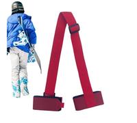 Genérico Correa portaesquís, portaesquíes ajustable, Nylon, Rojo, Moderno