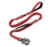 Genérico Correa táctica for Perro Resistente, Cuerda elástica amortiguadora de 4-6 pies, mosquetón de Metal, cinturón de Seguridad for Coche, Stron(Red)