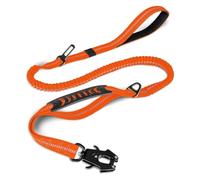 Genérico Correa táctica for Perro Resistente, Cuerda elástica amortiguadora de 4-6 pies, mosquetón de Metal, cinturón de Seguridad for Coche, Stron(Orange)