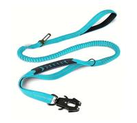 Genérico Correa táctica for Perro Resistente, Cuerda elástica amortiguadora de 4-6 pies, mosquetón de Metal, cinturón de Seguridad for Coche, Stron(Blue)