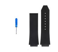 Genérico Correas de reloj compatibles con BIG BANG silicona 24 x 17 mm y 26 19 for hombre, correa cadena, pulsera goma(Black-No buckle-B,26-19mm)