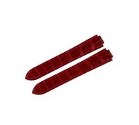 Genérico Correas de reloj de cocodrilo Cinturón de cuero genuino de 18 mm Método de costura de sillín hecho a mano Correa de piel de cocodrilo(Red-2,22mm)