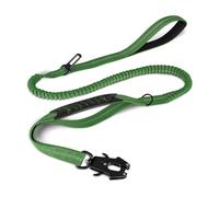 Genérico Correas Reflectantes for Mascotas Que absorben los Golpes con cinturón de Seguridad for Perros Grandes, Correa elástica táctica Resistente, Correa for Perros sin tirones(Green)