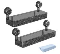 Genérico Corrugated Suction Cup Storage Holder, No-Drill Wall Mounted Suction Cup Storage Holder for Bathroom, Large Capacity Strong Load-Bearing (Grey 2pc)