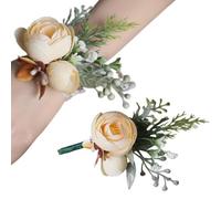 Genérico Corsage Boutonniere Set - Handmade Silk Flower, Prom Wristlet
