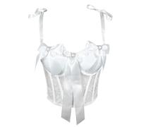 Genérico Corsé Adelgazador Mujer Talle Alto Escultante Volar Espalda Plana Encaje Sin Tirantes Sin Tirantes Ropa Interior Refinante (Black, 34), blanco, 85 cm