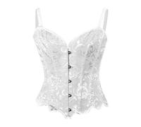 Genérico Corsé con Tirantes y Ligas con Ballenas para Mujer, corsé con Tirantes y Ballenas sobre el Pecho, lencería Moldeadora (White, L)