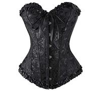 Genérico Corsé Sexy De Encaje para Mujer Vintage Gótico Bustier Moldeador de Cintura Corsé Atractivo Adelgazar Clasico Medieval Corset Reductor Cinturón Abdomen Faja para Halloween Carnava