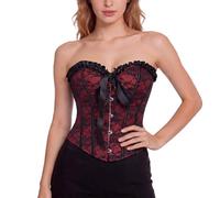 Genérico Corset Medieval Mujer,Elegante Top con CorpiñO Y Detalle De Varillas para Estilizar Y Dar Soporte Corto Sin Costuras Debajo del Busto para Uso Diario Sin Mangas