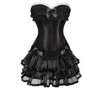 Genérico Corset Medieval Mujer Marron Overbust - Corsé Con Cordones, Cinturón Firme de Formación de Cintura, para Party Navidad Halloween Carnival