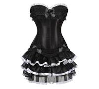 Genérico Corset Medieval Mujer Marron Overbust - Corsé Con Cordones, Cinturón Firme de Formación de Cintura, para Party Navidad Halloween Carnival