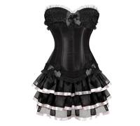 Genérico Corset Medieval Mujer Marron Overbust - Corsé Con Cordones, Cinturón Firme de Formación de Cintura, para Party Navidad Halloween Carnival