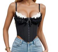 Genérico Corset Mujer Bustier Mujer Corsé Para el día a día Top Sin Mangas Estilo Básico - Diseño De Tirantes Versátil Para Primavera Y Verano, Ideal Con Pantalones Y Shorts