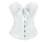 Genérico Corset Mujer Negro Disfraz Mujer Corse Medieval Halloween Top Bustier con Cordones Corpiño Palabra de Honor Corsé Gótico Palacio Cordet Overbust Cintura para Carnava Cosplay Fiesta Outfit