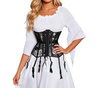 Genérico Corset Mujer Para Vestir,Corsé Moldeador De Cintura C775 Corsé Bajo El Busto Corsé De Encaje Abito Da Festa Corsetto Halloween Carnaval Cosplay