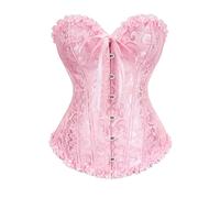 Genérico Corset Mujer Vintage Gótico Top Bustier con Cordones y Plástico Huesos Bordado Patrón Top Palabra para Mujer Moda Impresión Corpiños para Halloween Carnava