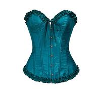 Genérico Corset Negro Mujer Corset Medieval Disfraz Halloween Top Bustier con Cordones, Black Corpiño Palabra de Honor Corsé Gótico Palacio Cordet Overbust Cintura para Carnava Cosplay Fiesta Outfit