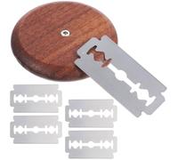 Genérico Cortador de Pan de Hornear Mango de Madera de Nogal sin Patrón, Juego 5 Hojas de Cuchilla, Herramienta Ergonómica para Marcar Masa y Cortar Baguette, Apto para Cocina Doméstica