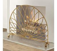 Genérico Cortafuegos para chimeneas de metal, independiente con rejilla antichispas - seguridad para bebés, diseño LXLA Gold Fan