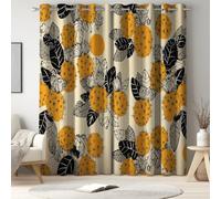 Genérico Cortina Beige de Salon Habitacion Modernas 2 Piezas 100 An x 220 Al cm, Cactus Geo Cortinas para Dormitorio, Juvenil Lindas Cortinas de Casa Comedor con Ojales