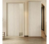 Genérico Cortina Corrediza para Armario con Riel, Cortina Opaca Puerta,Blanca,W110cm/H110cm