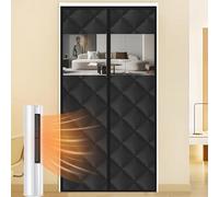 Genérico Cortina De Protección Térmica Magnética para Puertas Tela Oxford, W 70-180cm Cortina Termica Puerta Magnética con Ventana Puerta De Cortina Térmica Invierno Aislantes Frio Y Calor(155x195cm)