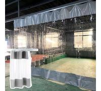 Genérico Cortina divisoria Transparente para Garaje - Separador de Vinilo de 4,4 x 3 Metros para Patio, Porche y sótano - Cubierta de privacidad con Panel Deslizante y riel - Uso Exterior/Interior