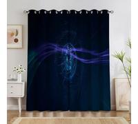 Genérico Cortina Gradiente Cortinas Opacas Tema de Ciencia ficción Cortina Aislantes Frio y Calor Gruesas Anti Luz Salon Dormitorio Antiruido 106x158cm 2 Piezas H3457