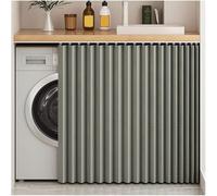 Genérico Cortina Impermeable para Armario,Cortinas Antipolvo para Espacios Abiertos,Cortina para Armario con Riel,Cortinas Autoadhesivas Estantes,Cortinas Opacas para Cocina,Gris,W60cm/H100cm