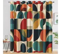 Genérico Cortina Moderno de Mediados de Siglo, Cortinas Salon Geometría Abstracta Bauhaus para Decoracion Habitacion, Cortinas Opacas Termicas Aislantes con Ojales 140An X 300Al cm 2 Paneles PW&28