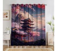 Genérico Cortina Torre Cortinas Opacas Retro Cortina Aislantes Frio y Calor Gruesas Anti Luz Salon Dormitorio Antiruido 140x160cm 2 Piezas H1492