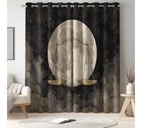 Genérico Cortinas Blackout Opacas Térmicas y Aislantes de Microfibra - 140 x 260 cm, 2 Piezas, con Ojales, Aislamiento Frío y Calor para Salón y Dormitorio, Gris, Humo Luna Balanza