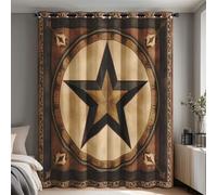 Genérico Cortinas Dormitorio Estrella del Oeste de Texas, Cortinas Salon Termica Casa de Campo Rústica, con Ojales, Decoracion Habitacion, Cortina Opaca 2 Piezas An140 x Al280 cm