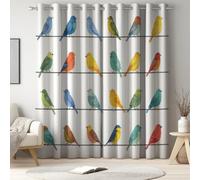 Genérico Cortinas Opacas de 140 x 200 CM - Cortinas Salon Dormitorio Insonorizada e Impermeable - Moderno Aislamiento térmico Cortina 2 Piezas con Ojales Dibujos Animados Animales Pájaro Multicolor