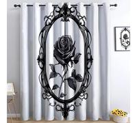 Genérico Cortinas Opacas, Estilo Gótico Rosas Botánicas, 100% Poliéster Cortinas Reduccion Ruido Termicas, Aislantes Frio y Calor, 2 Piezas 92An x 214Al cm