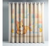 Genérico Cortinas Opacas Frio y Calor Suaves Microfibra Termicas Aislantes Blackout Acústicas con Ojales para Dormitorio Salon y Comedor Amarillo Ilustración Lindo Gato 140 x 260 cm 2 Piezas