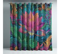 Genérico Cortinas Opacas Frio y Calor Suaves Microfibra Termicas Aislantes Blackout Acústicas con Ojales para Dormitorio Salon y Comedor Azul Ilustración Soñador Loto 140 x 245 cm 2 Piezas