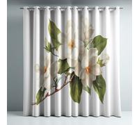 Genérico Cortinas Opacas Frio y Calor Suaves Microfibra Termicas Aislantes Blackout Acústicas con Ojales para Dormitorio Salon y Comedor Blanco Ilustración Vintage Floral 132 x 240 cm 2 Piezas