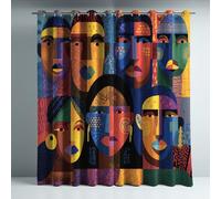 Genérico Cortinas Opacas Frio y Calor Suaves Microfibra Termicas Aislantes Blackout Acústicas con Ojales para Dormitorio Salon y Comedor Rojo Vibrante Estilo Étnico Ilustración 140 x 240 cm 2 Piezas