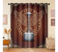Genérico Cortinas Opacas MarróN Cortina Martillo De Thor Cortinas Termicas Aislantes Frio y Calor, con Ojales, para Salon Dormitorio 117x137 cm 2 Piezas B3182