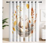 Genérico Cortinas Opacas Oscurecer la Habitación Otoñal Cortinas Decor Ideales Estudio Rincón del Café Nutria Libros Café Acogedor Estilo Hygge Anti-Sol Cortina Térmicas Marrón 140x245cm