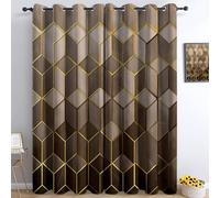 Genérico Cortinas Opacas por Sala Dormitorio - Moderno Gaming Brillante Hexagonal, Térmicas Aislantes Frío Calor Reduccion Ruido Proteccion Intimidad Cortinas para Hogar Infantil 100 x 178 cm