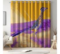 Genérico Cortinas Opacas Térmicas Aislantes Morado 117An x 160Al cm, Pintura Ave del Desierto Desierto Juego de 2 Piezas, Protección Solar y Anti-Ruido, Cortinas Decorativas para Dormitorio y Salón