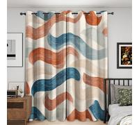 Genérico Cortinas Salon Abstractas Onduladas Líneas, 75x166 cm 2 Piezas - Cortinas Dormitorio Opacas Arte Moderno Estético Ventana Decoracion Habitacion, con Ojales, Blackout Curtains L&W182