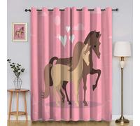 Genérico Cortinas Salon Amar Cortina Ventana Caballo Cortinas Termicas Aislantes Frio y Calor con Ojales Cortina Opaca Infantil 2 Piezas x 140 x 260cm(An x Al) YI2859