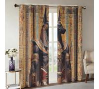 Genérico Cortinas Salon Anu gipcio, Cortinas Dormitorio Exótico Dios del Antiguo Egipto Decoracion Habitacion Ventana, Termicas Aislantes, con Anillas, 117x183 2 Piezas (An X Al) Q-D37