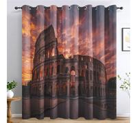 Genérico Cortinas Salon Coliseo Romano, Cortinas Dormitorio Paisaje Antigua Roma Decoracion Habitacion Ventana, Termicas Aislantes, con Anillas, 117x183 2 Piezas (An X Al) L-C&65