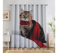 Genérico Cortinas Salon Encantador, 130 An X 140 Al Cm(2 Piezas) Cortinas Dormitorio Opacas Atigrado Ventana Cortina Termica Aislante Frio Y Calor, con Ojales A1177